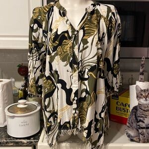 Z women's Cato casual button 3/4 sleeve plus size shirt size 18/20W